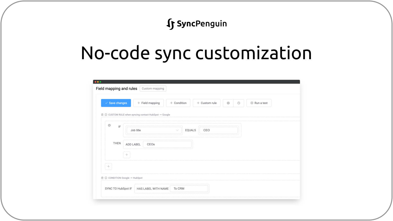 Filters, rules, and conditions
